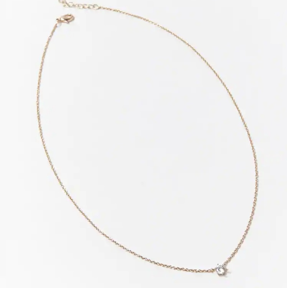 💎 Cubic Zirconia Stone Gold Necklace